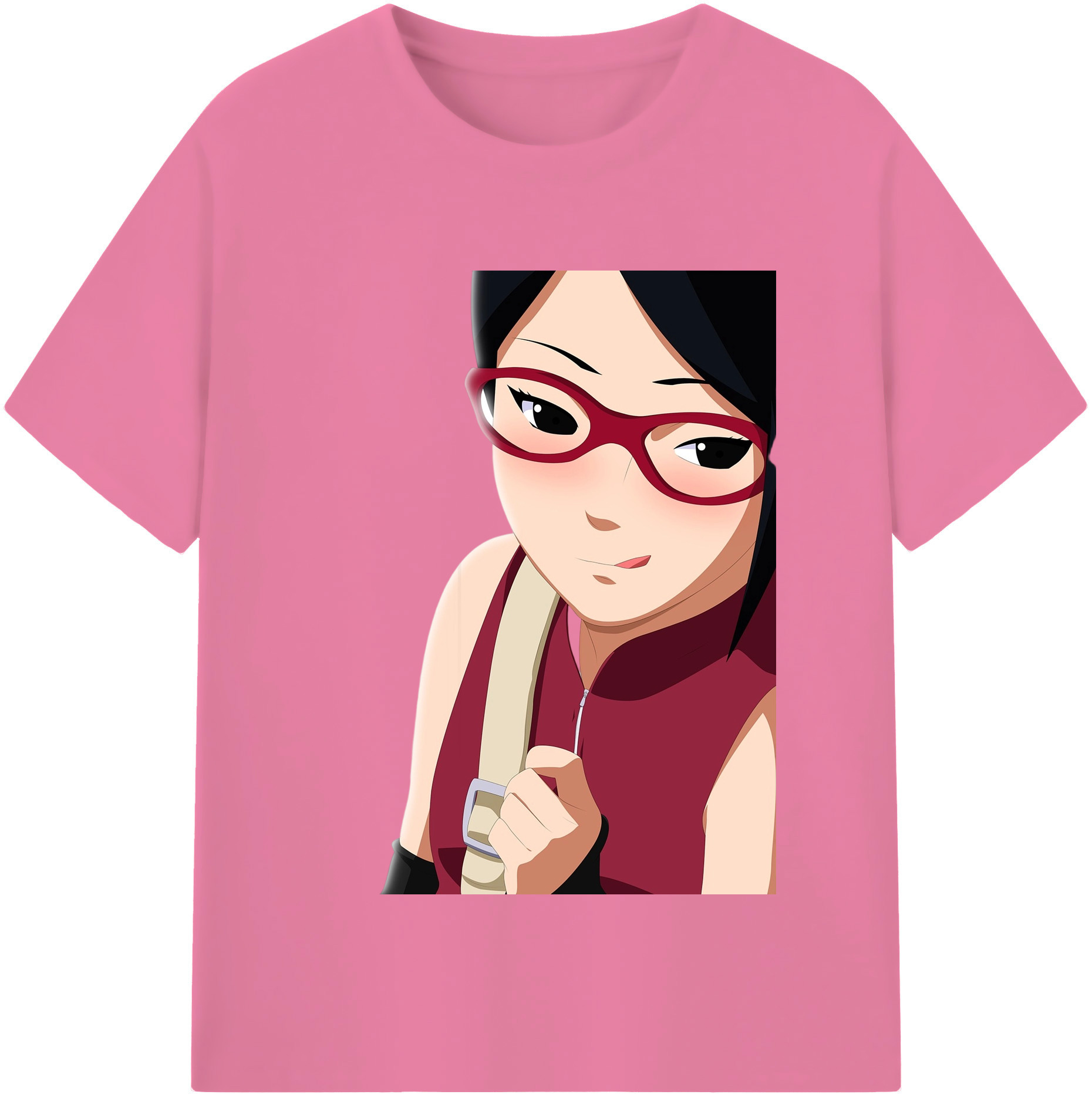（画像用） NARUTO -ナルト- うちは サラダ Uchiha Sarada 綿100％半袖Tシャツ（フロントプリント）